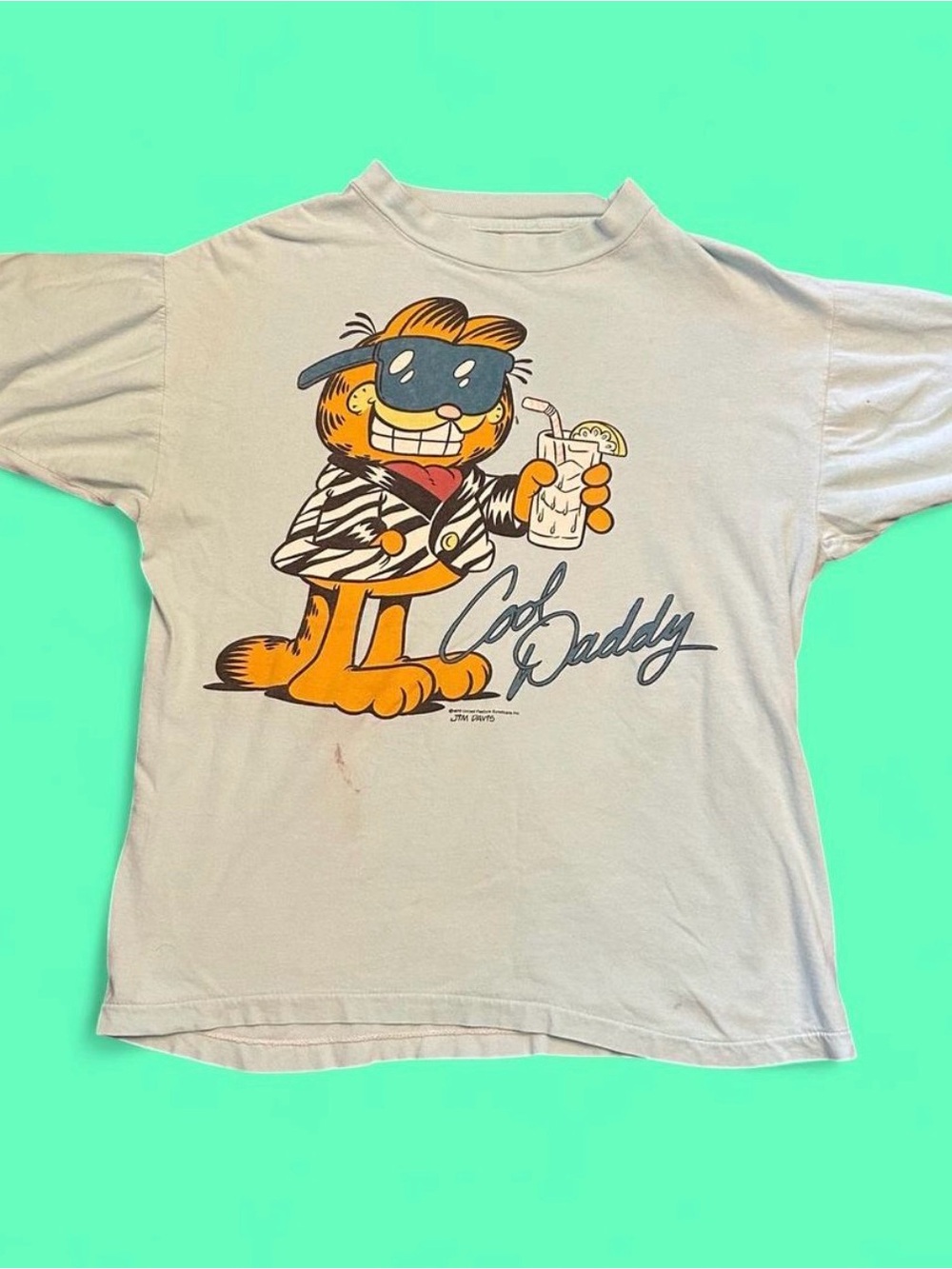 Vintage 1980s Garfield "Cool Daddy" crewneck graphic tee.